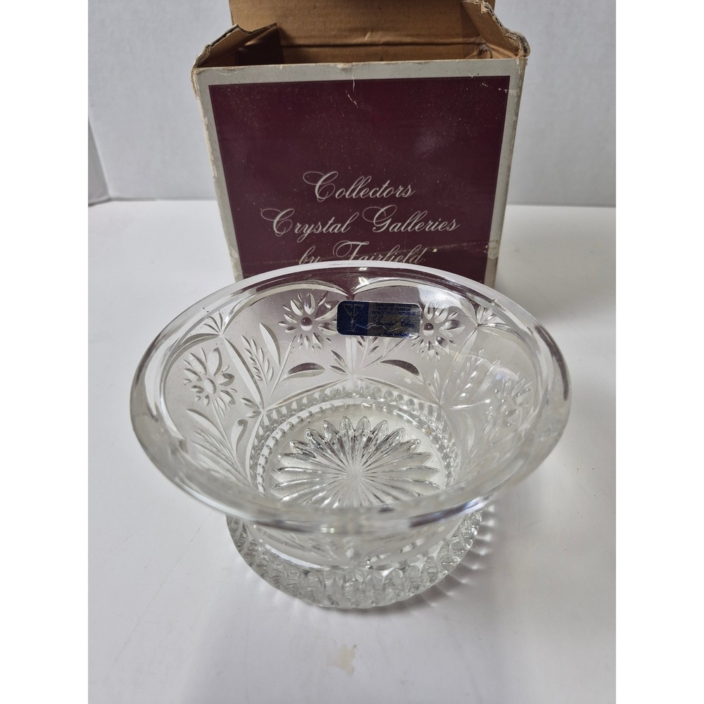 Fairfield Collectors Crystal Galleries 24%β Lead Crystal Floral Bowl Germany